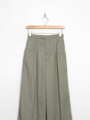Women's Green Vintage Saint Lauren Flared Trousers 25" W