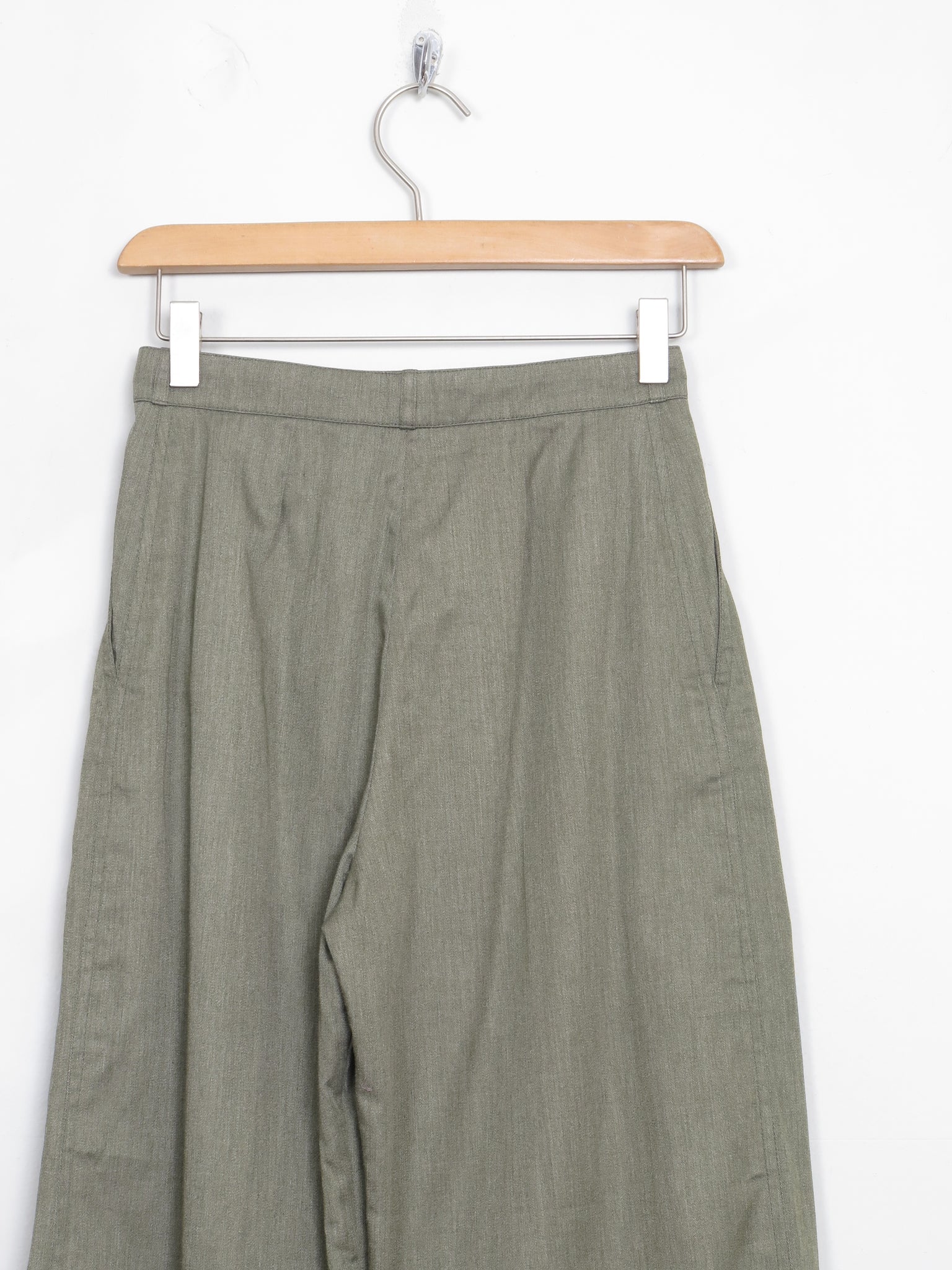 Women's Green Vintage Saint Lauren Flared Trousers 25" W