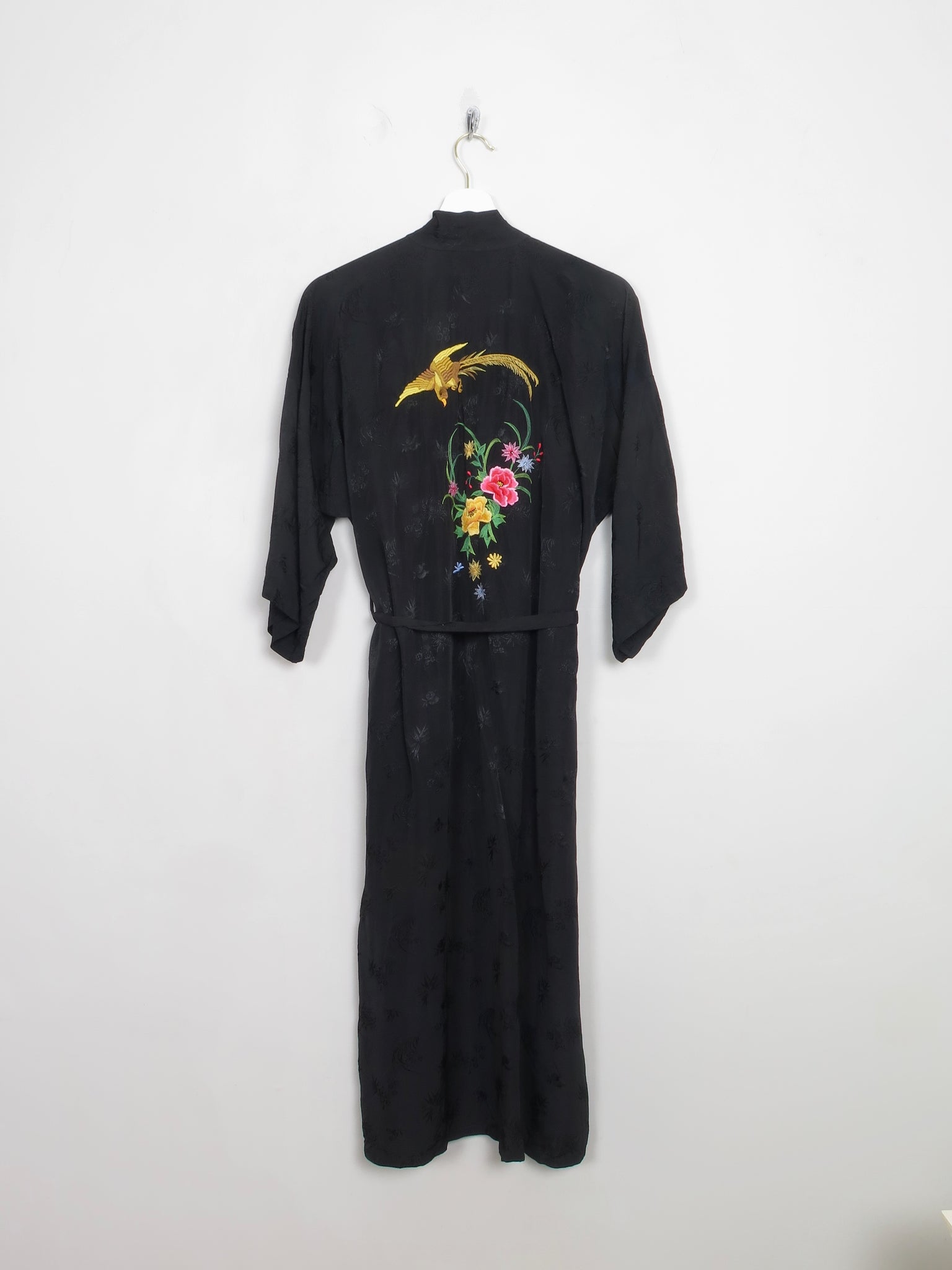 Women's Vintage Chinese Embroidered Dressing Gown S
