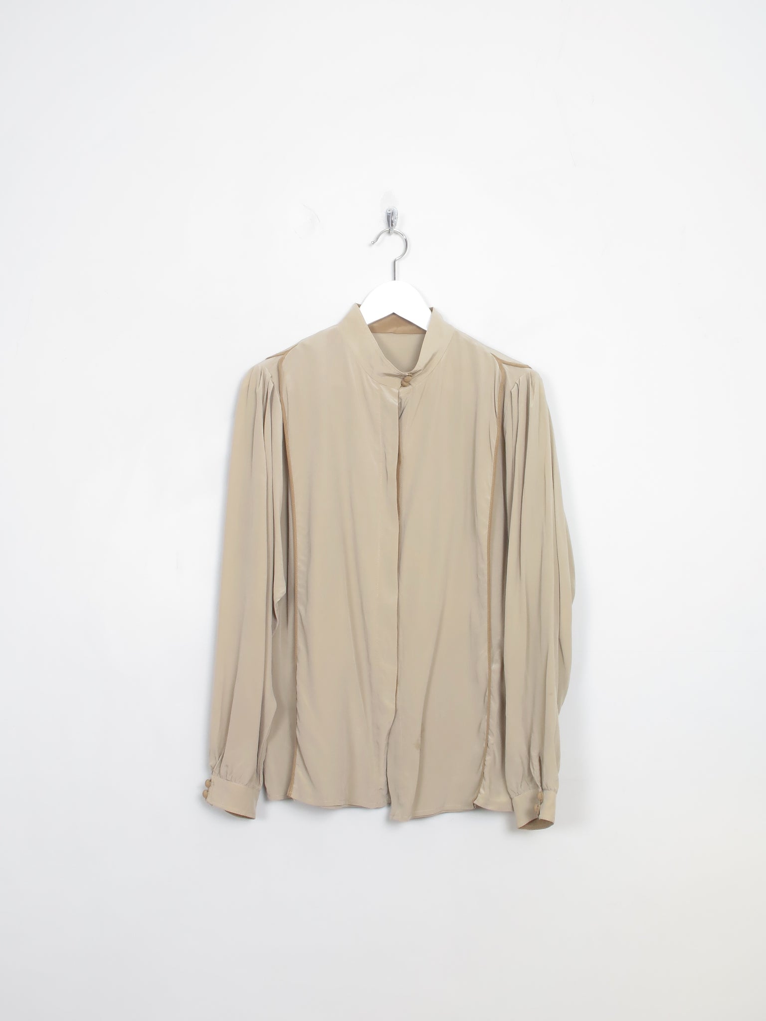 Women's Vintage Silk Green Blouse S/M