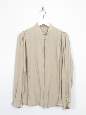 Women's Vintage Silk Green Blouse S/M