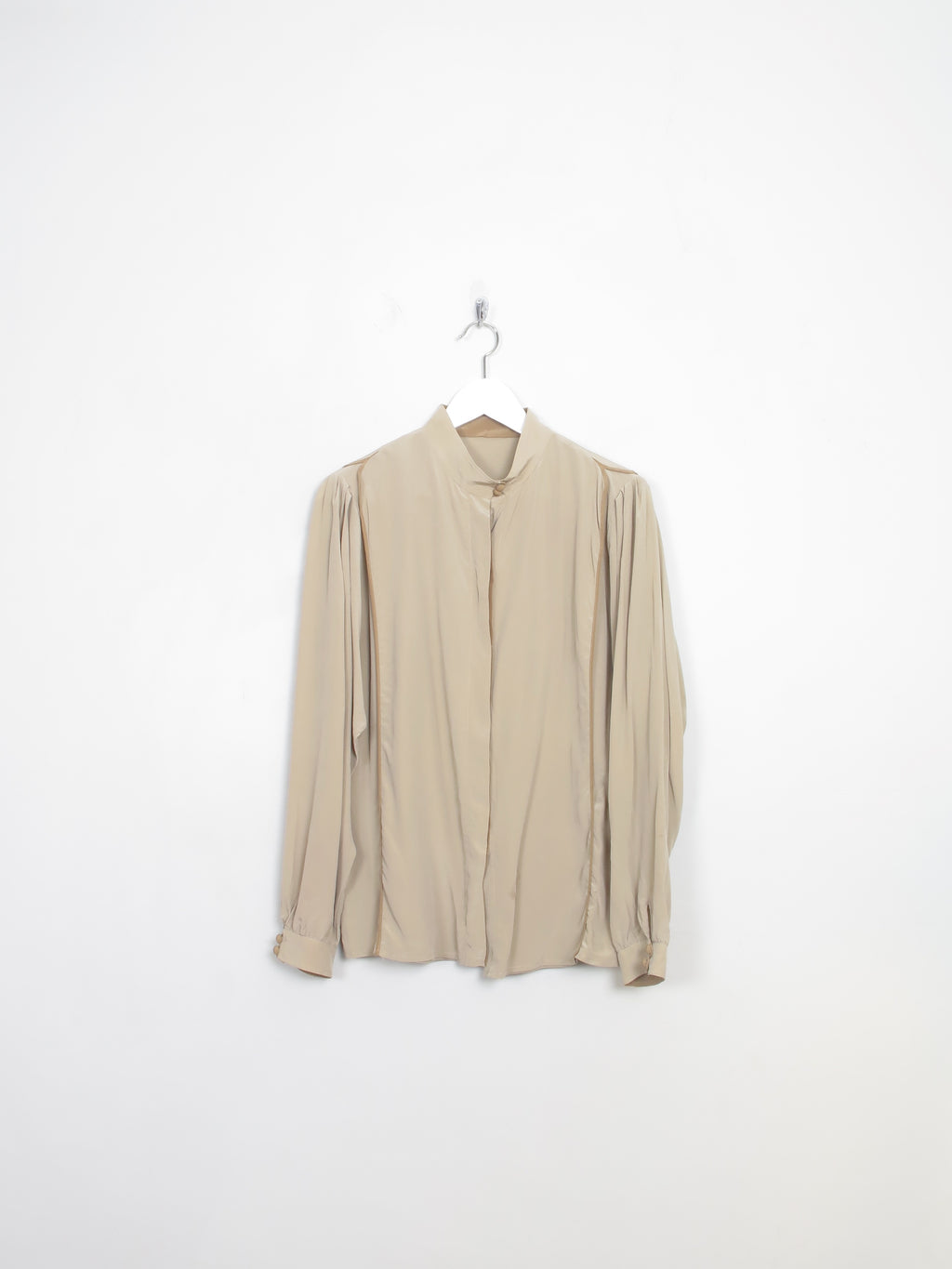 Women's Vintage Silk Green Blouse S/M