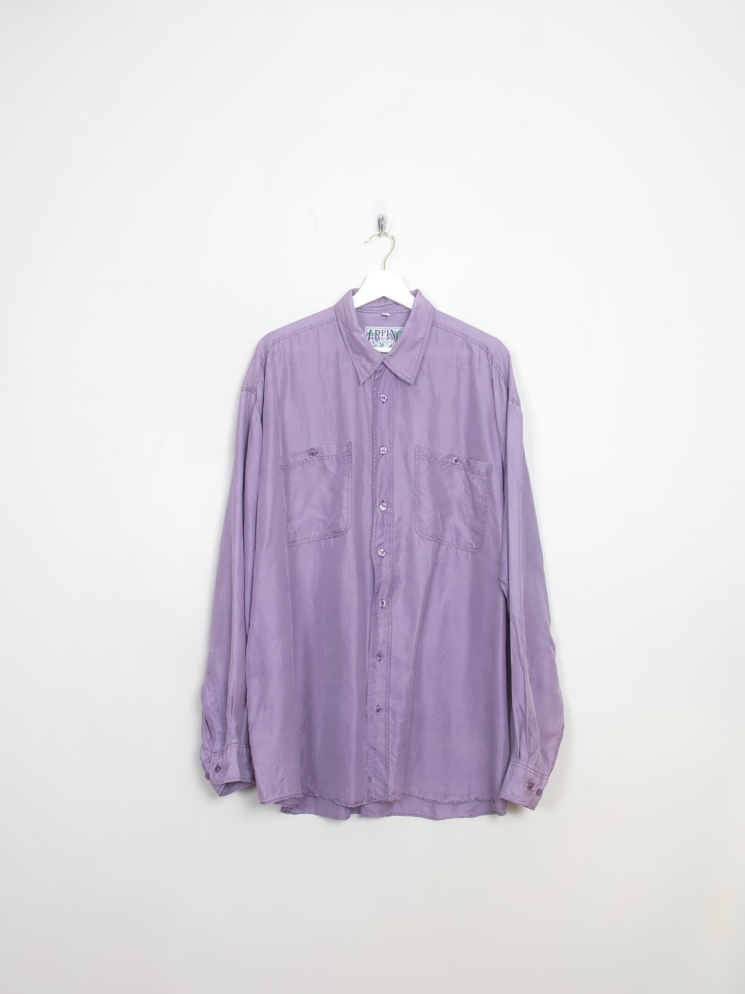 Men's Vintage Silk Lilac Shirt XL