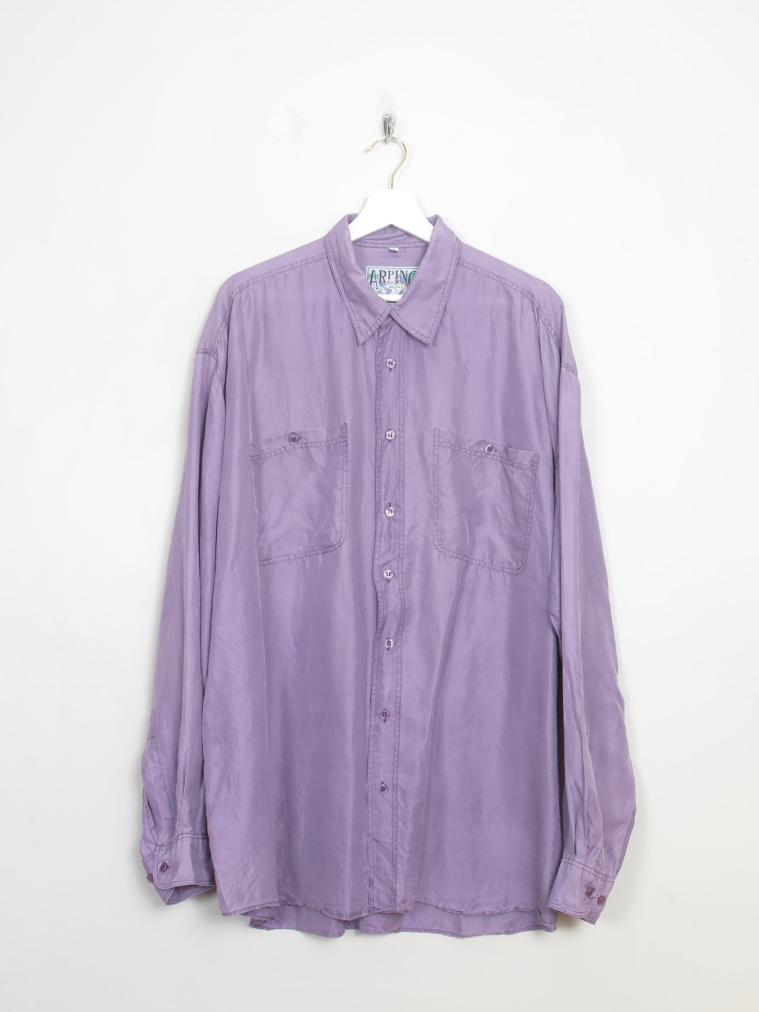 Men's Vintage Silk Lilac Shirt XL