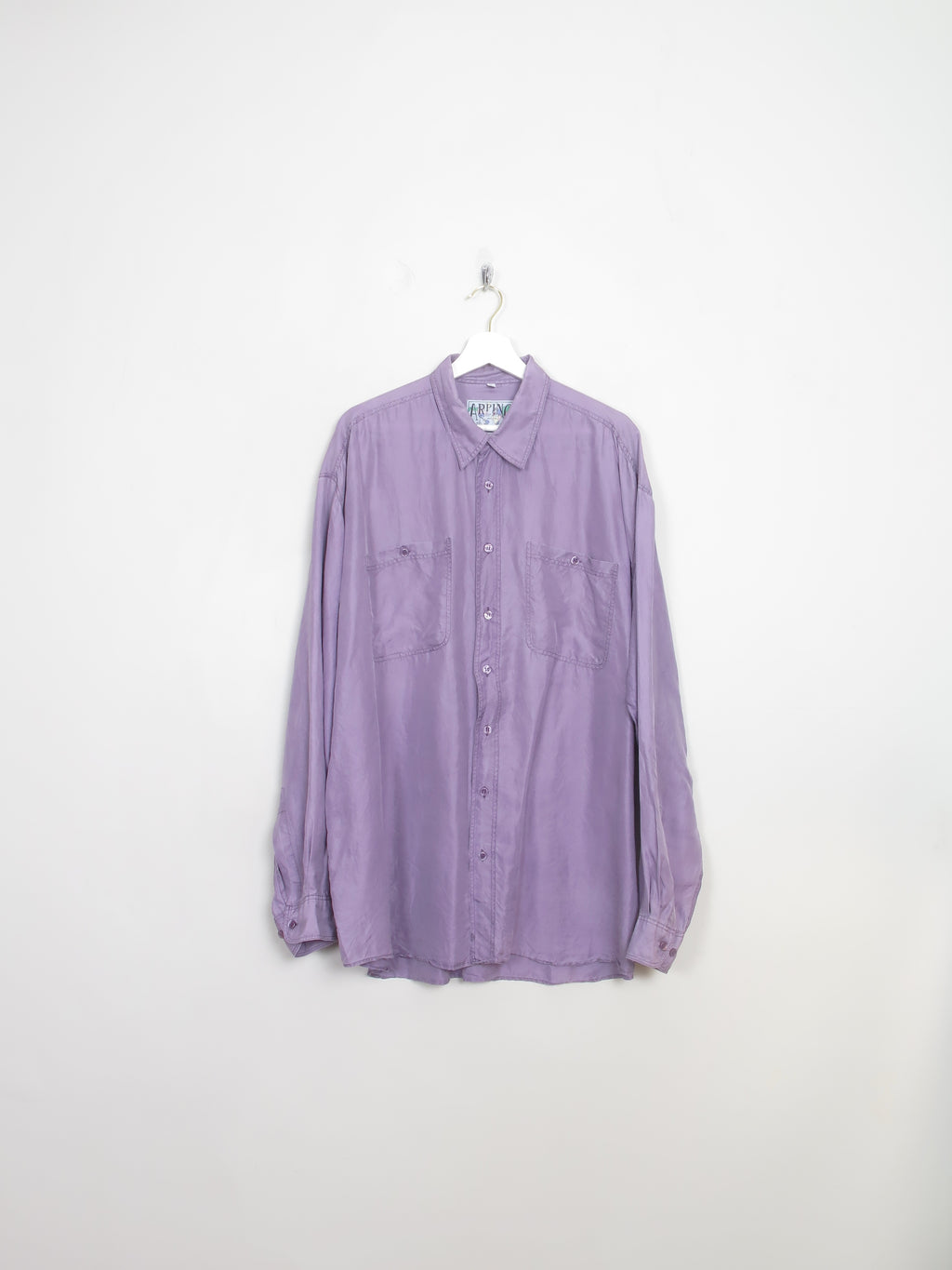 Men's Vintage Silk Lilac Shirt XL