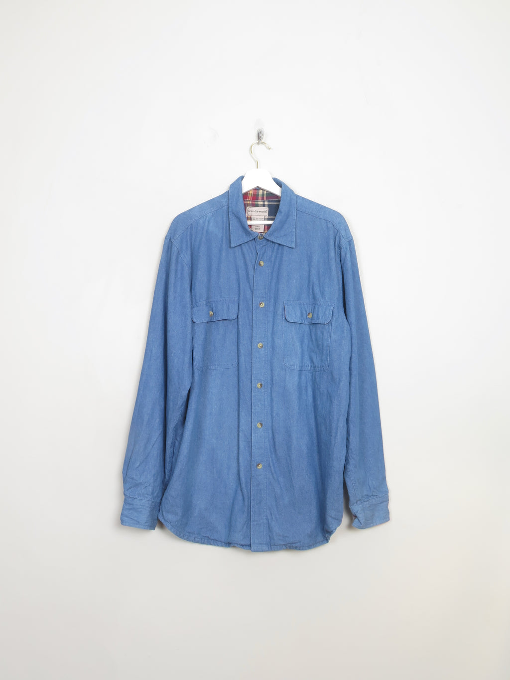 Men's Vintage Flannel Lined Denim Shirt L/XL