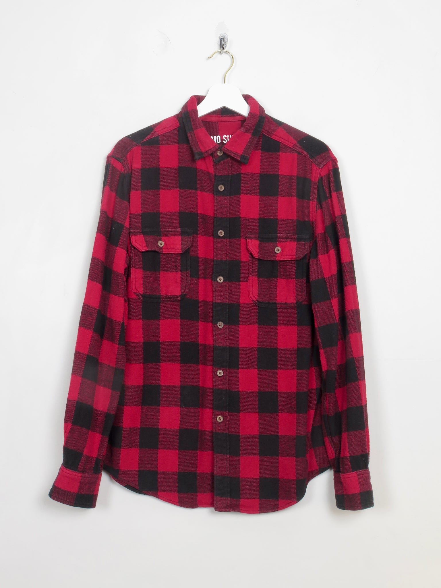 Men's Vintage Style Red & Black Flannel Shirt M