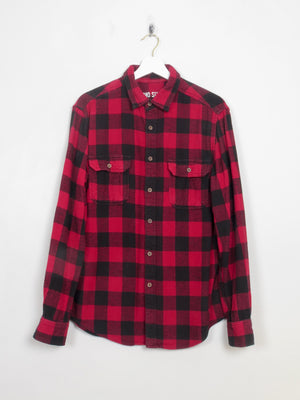 Men's Vintage Style Red & Black Flannel Shirt M