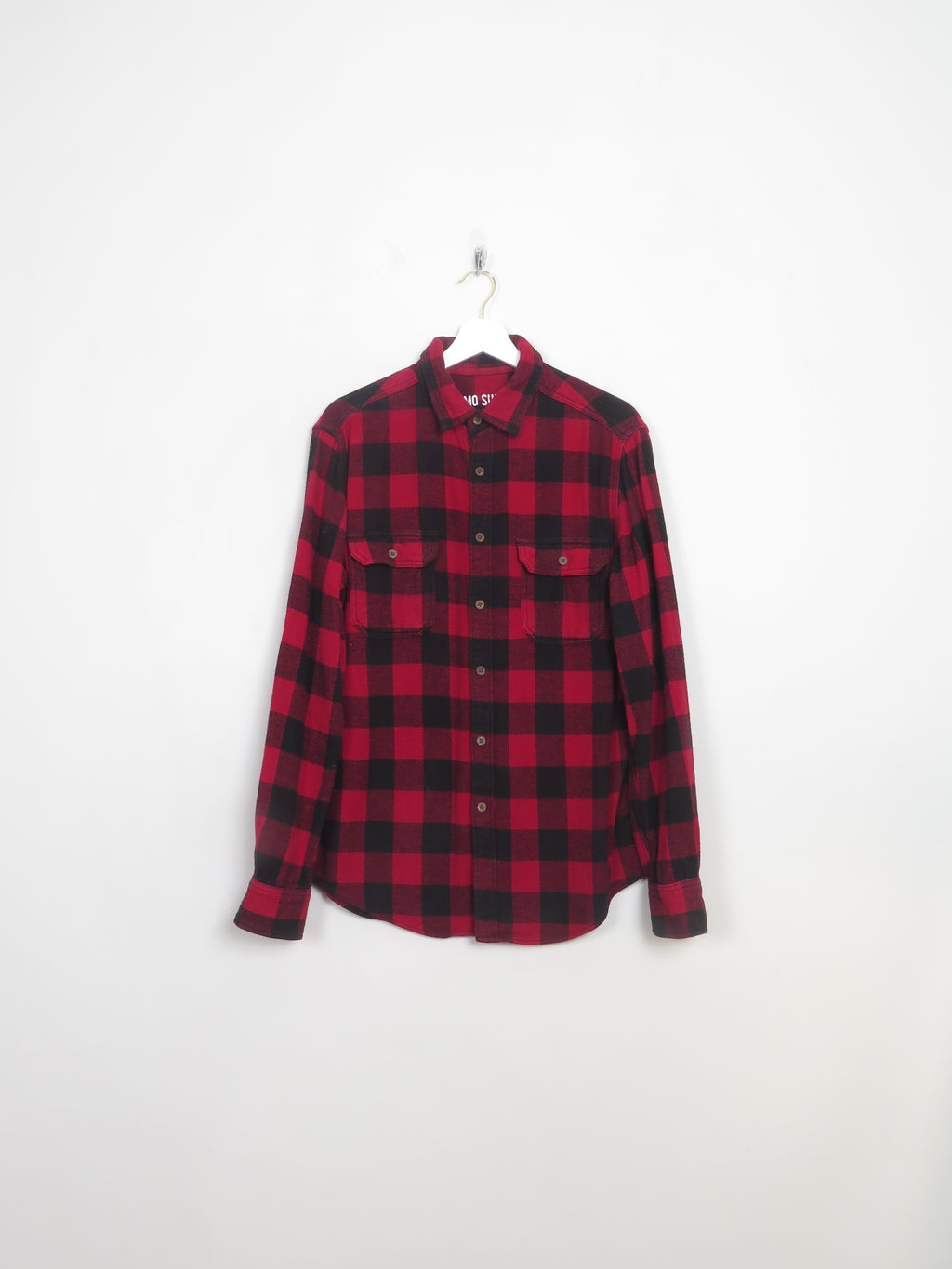 Men's Vintage Style Red & Black Flannel Shirt M