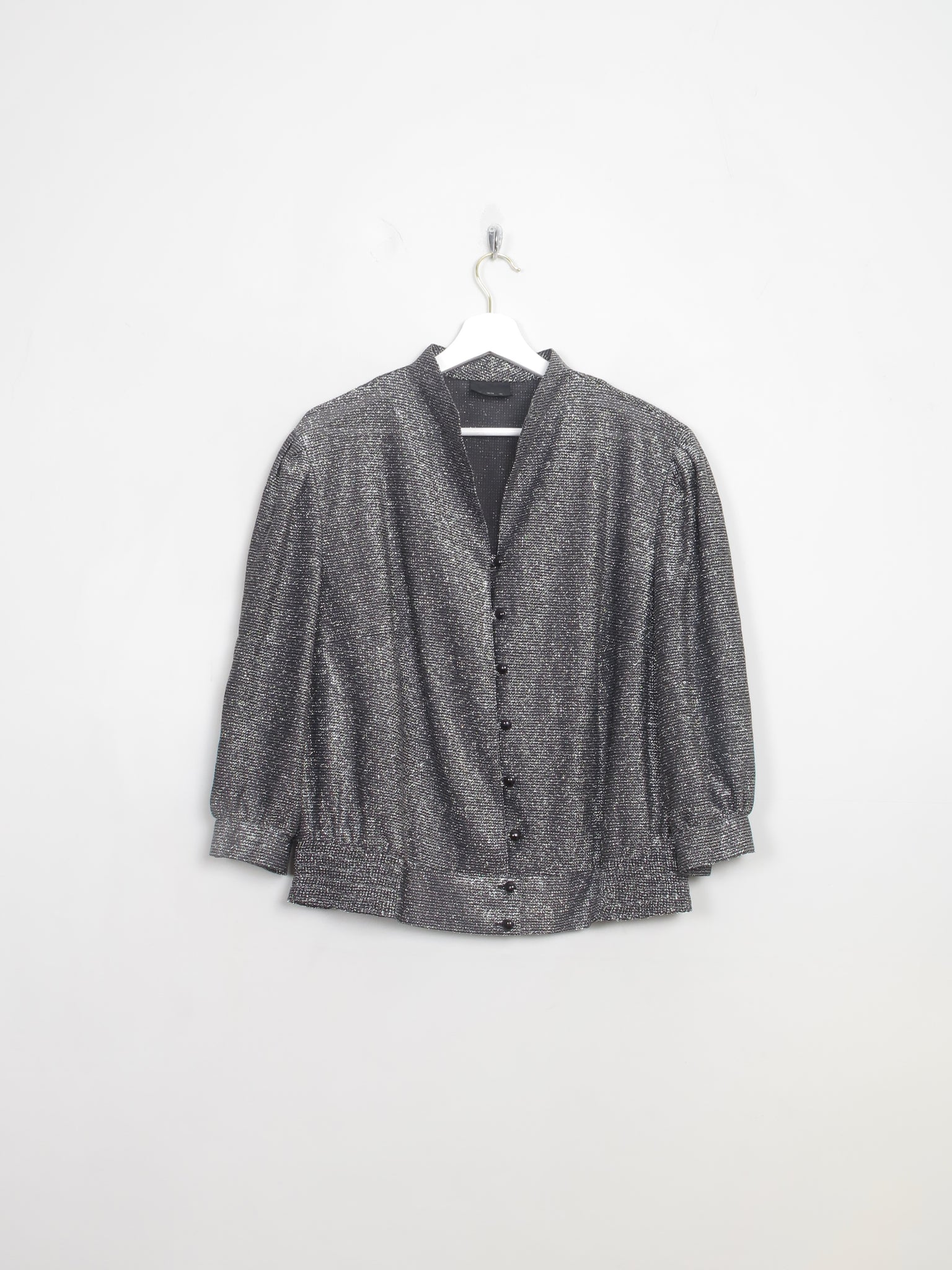 Vintage Silver Lurex Blouse L/XL