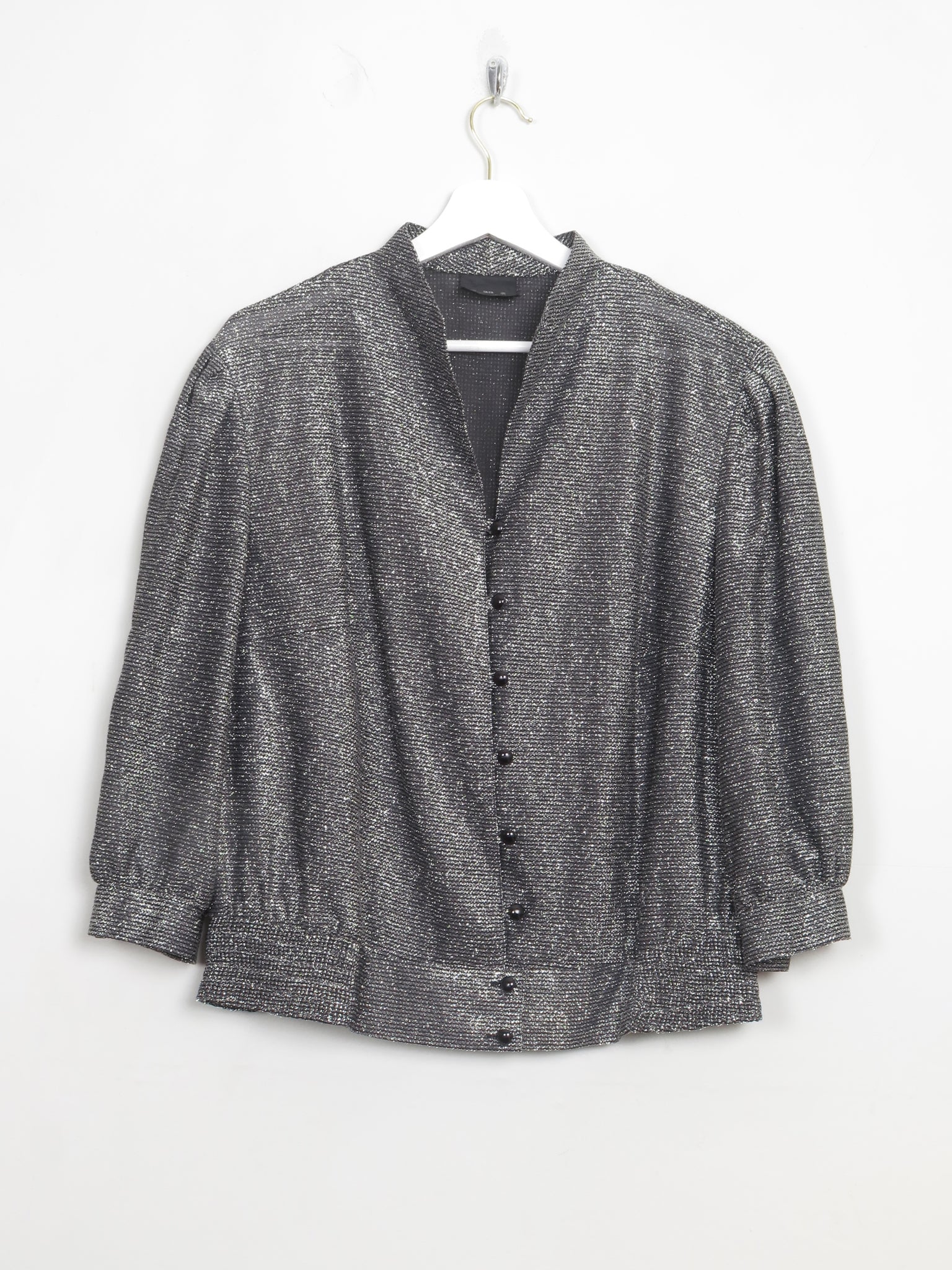 Vintage Silver Lurex Blouse L/XL
