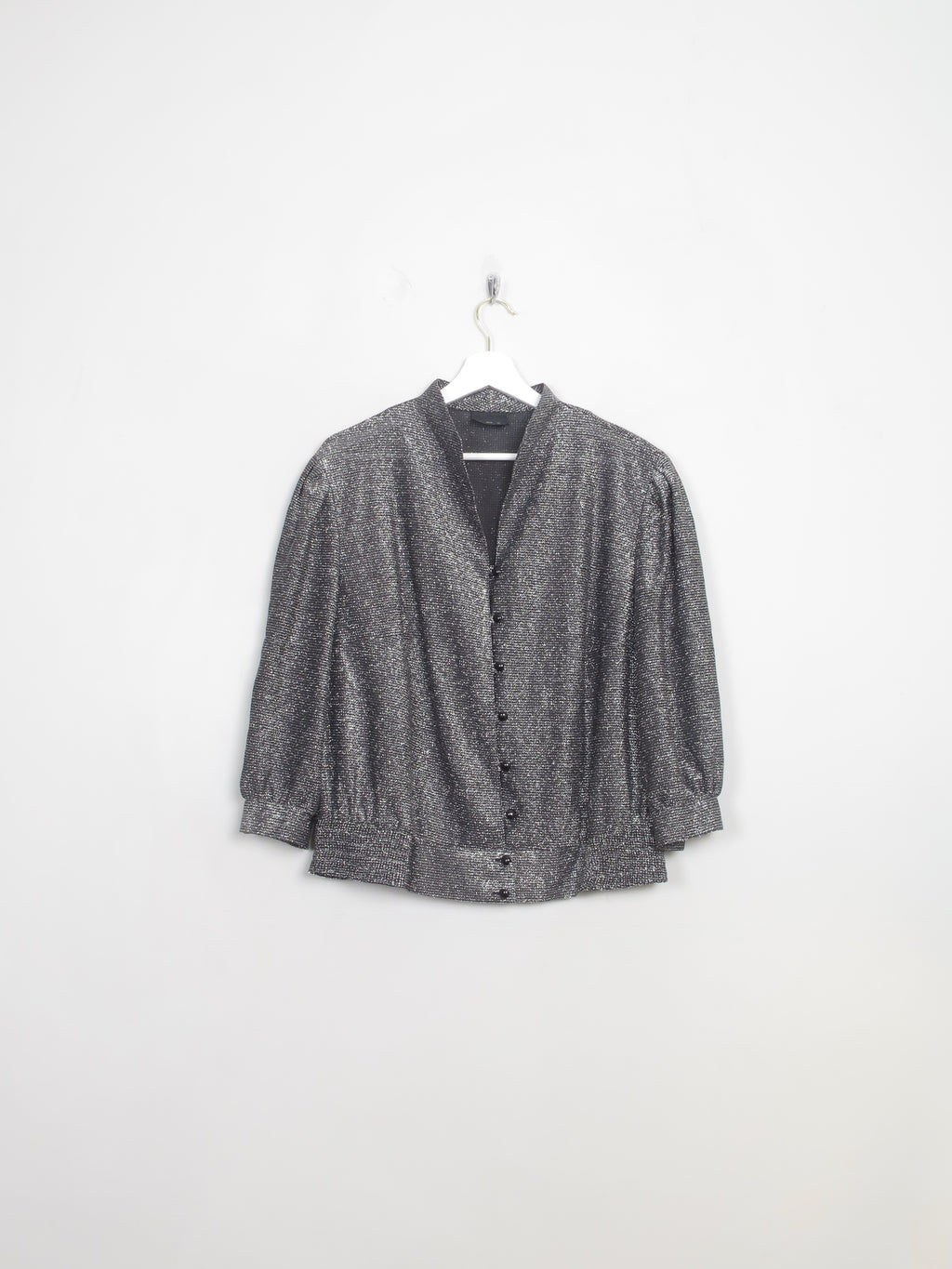 Vintage Silver Lurex Blouse L/XL