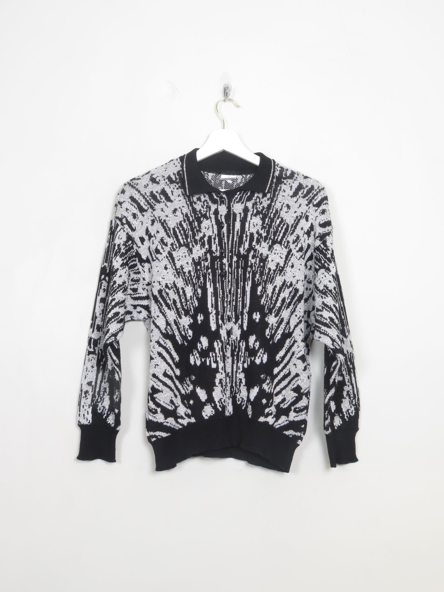 Women's Vintage Silver & Black Jumper S/M