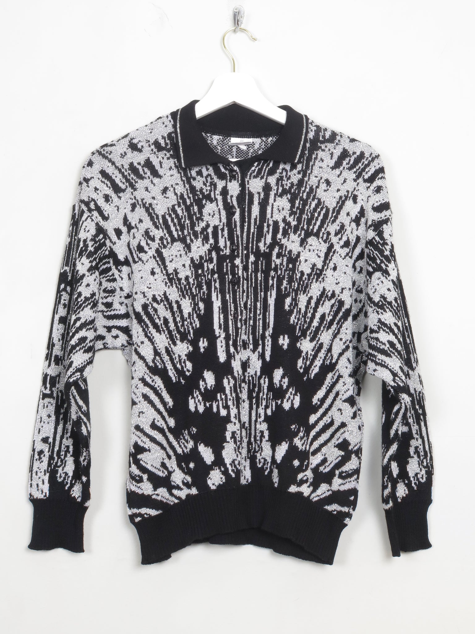 Women's Vintage Silver & Black Jumper S/M