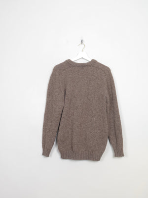 Men's Vintage Wool Brown V-Neck Jumper M