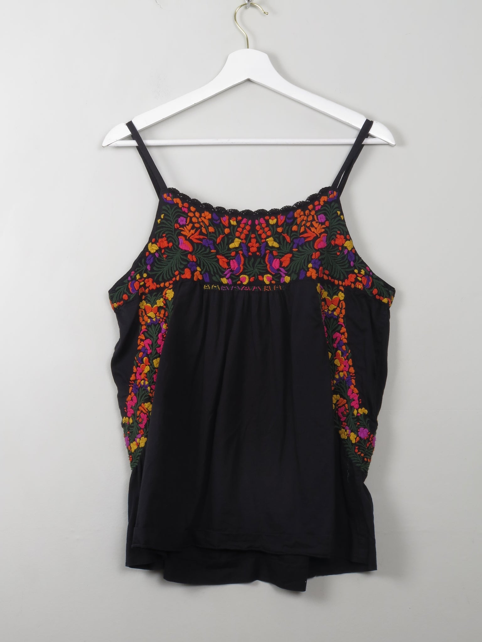 Vintage Style Embroidered Ethnic Style Top L - The Harlequin