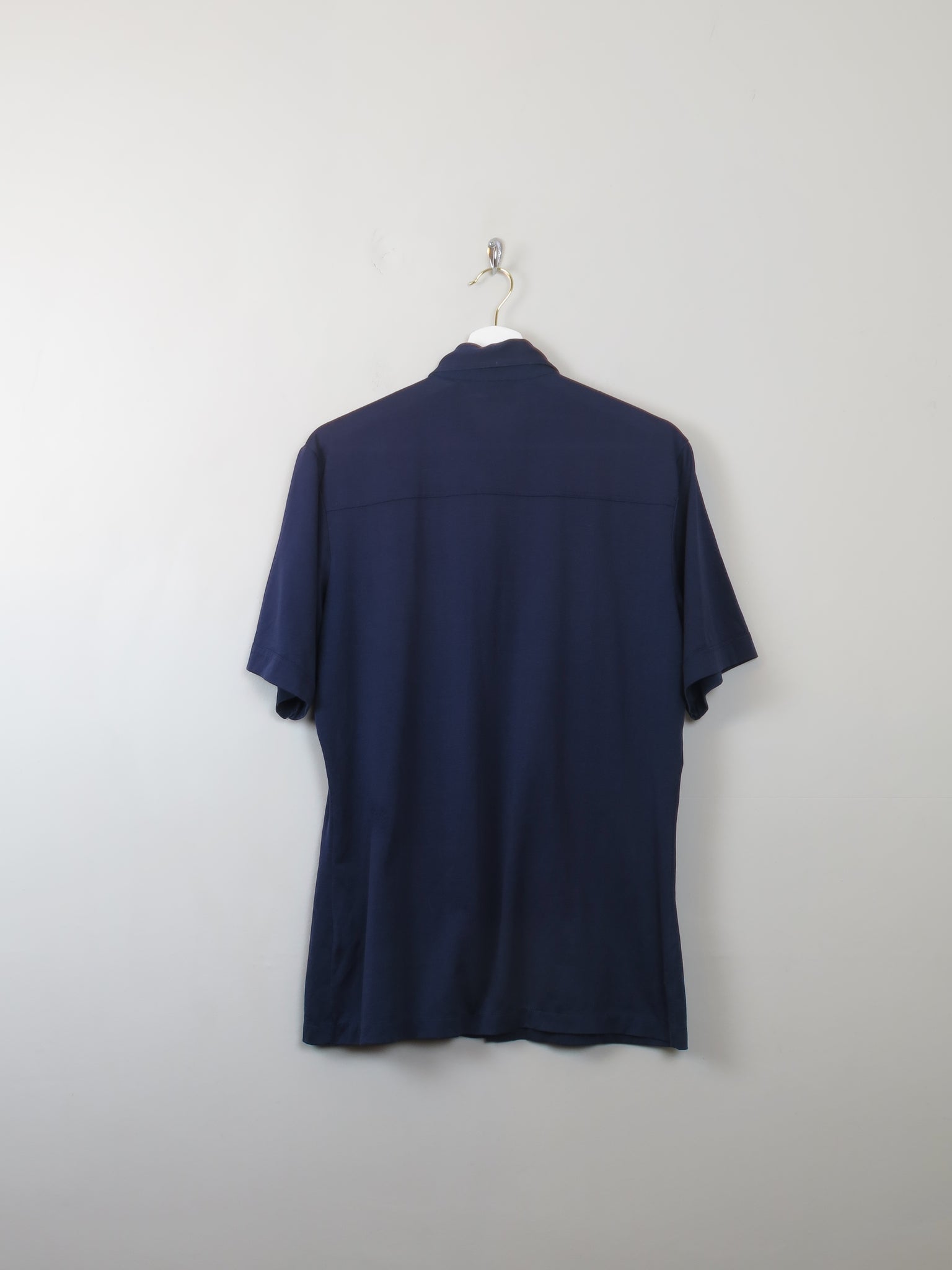 Men's Navy Fitted Vintage Shirt M/L - The Harlequin