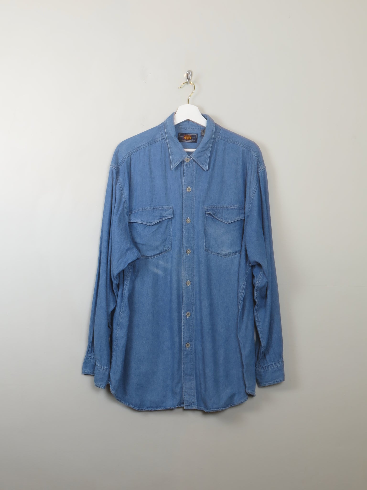 Men's Vintage Blue Denim Shirt Route 66 XL - The Harlequin