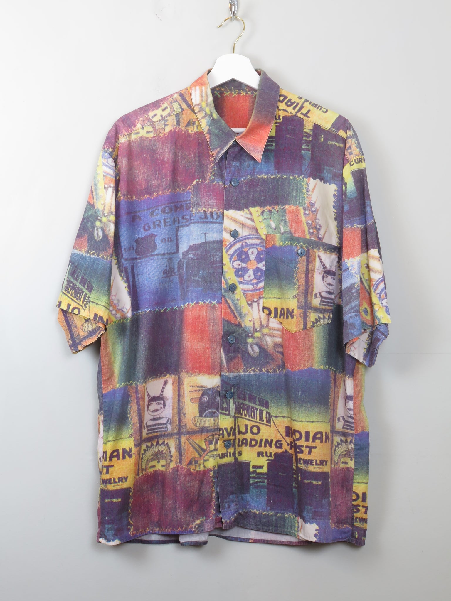 Men's Vintage Printed Shirt L/XL - The Harlequin