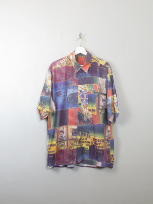 Men's Vintage Printed Shirt L/XL - The Harlequin