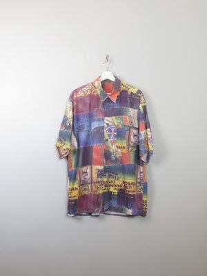 Men's Vintage Printed Shirt L/XL - The Harlequin