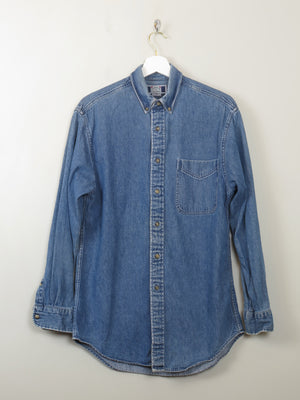 Men's Blue Denim Shirt S - The Harlequin