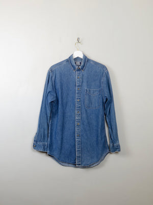 Men's Blue Denim Shirt S - The Harlequin