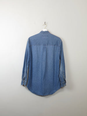 Men's Blue Denim Shirt S - The Harlequin