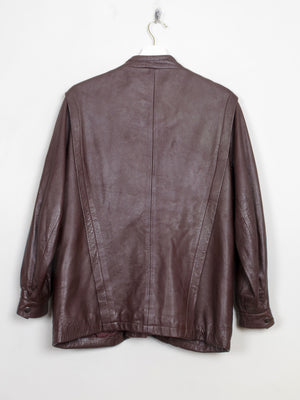 Women's Vintage Burgundy 80s Leather Jacket S/M