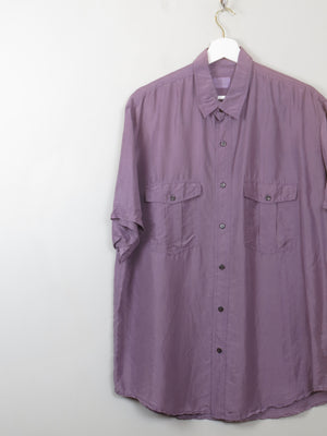 Men's Vintage Mauve Silk Shirt L - The Harlequin