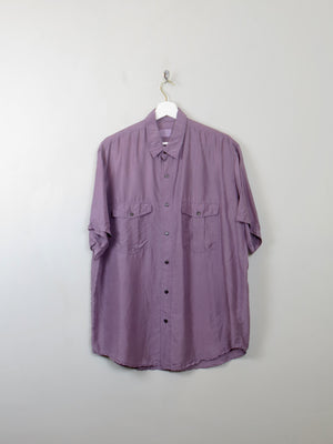 Men's Vintage Mauve Silk Shirt L - The Harlequin