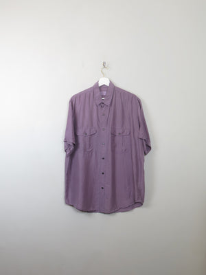 Men's Vintage Mauve Silk Shirt L - The Harlequin