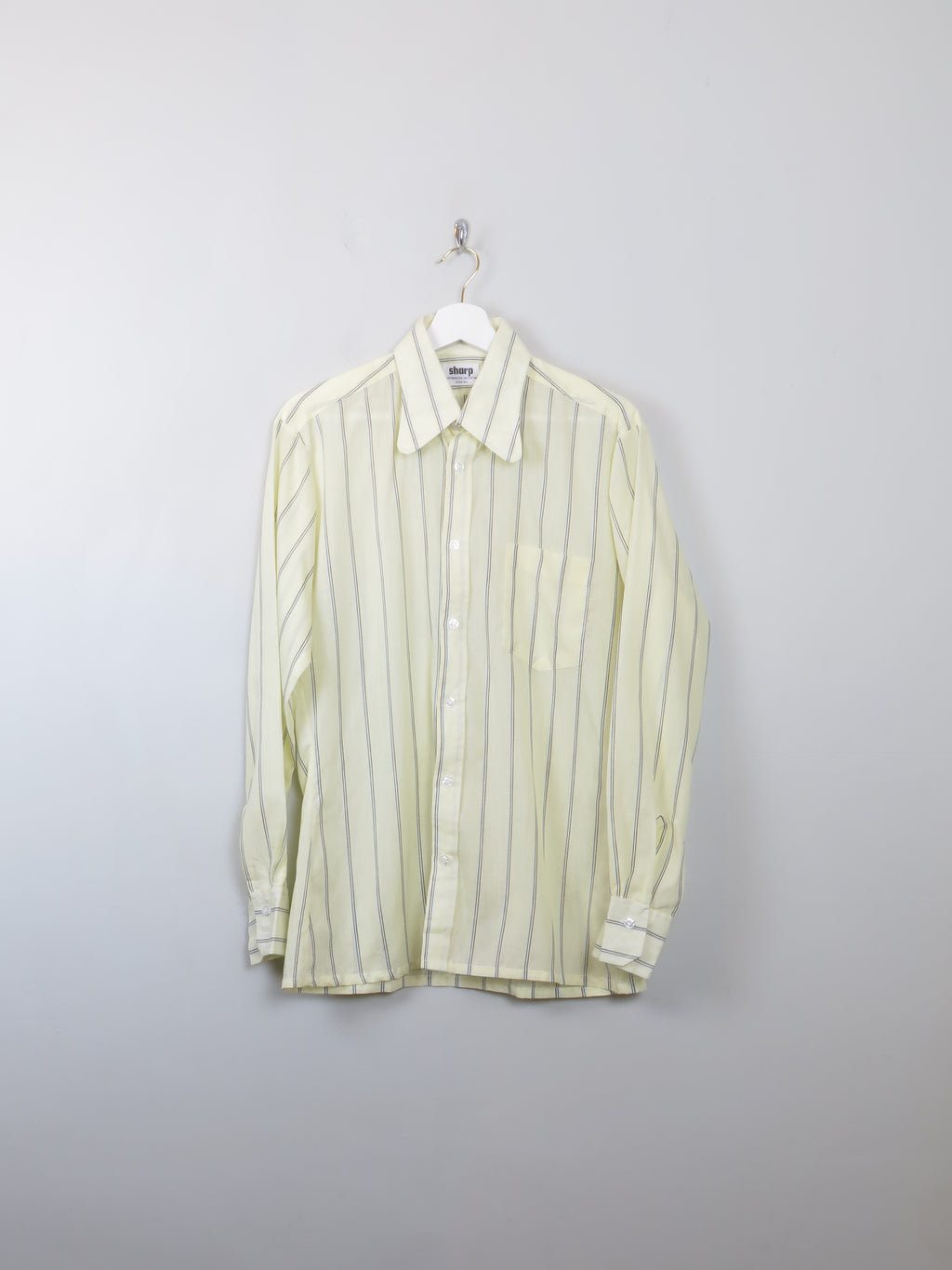 Men's Vintage Yellow Striped Shirt M - The Harlequin