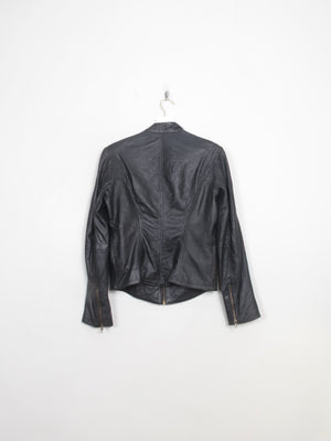 Women's Vintage Black Leather Biker Style Jacket 10/Small 12
