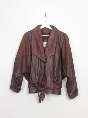 Women's Vintage Brown Leather 80s Jacket S/M