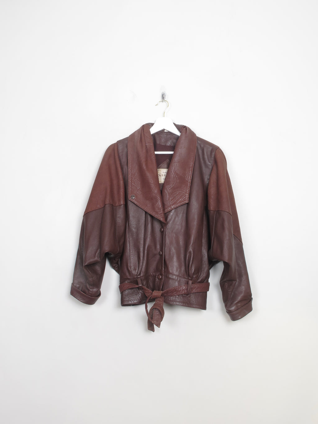 Women's Vintage Brown Leather 80s Jacket S/M