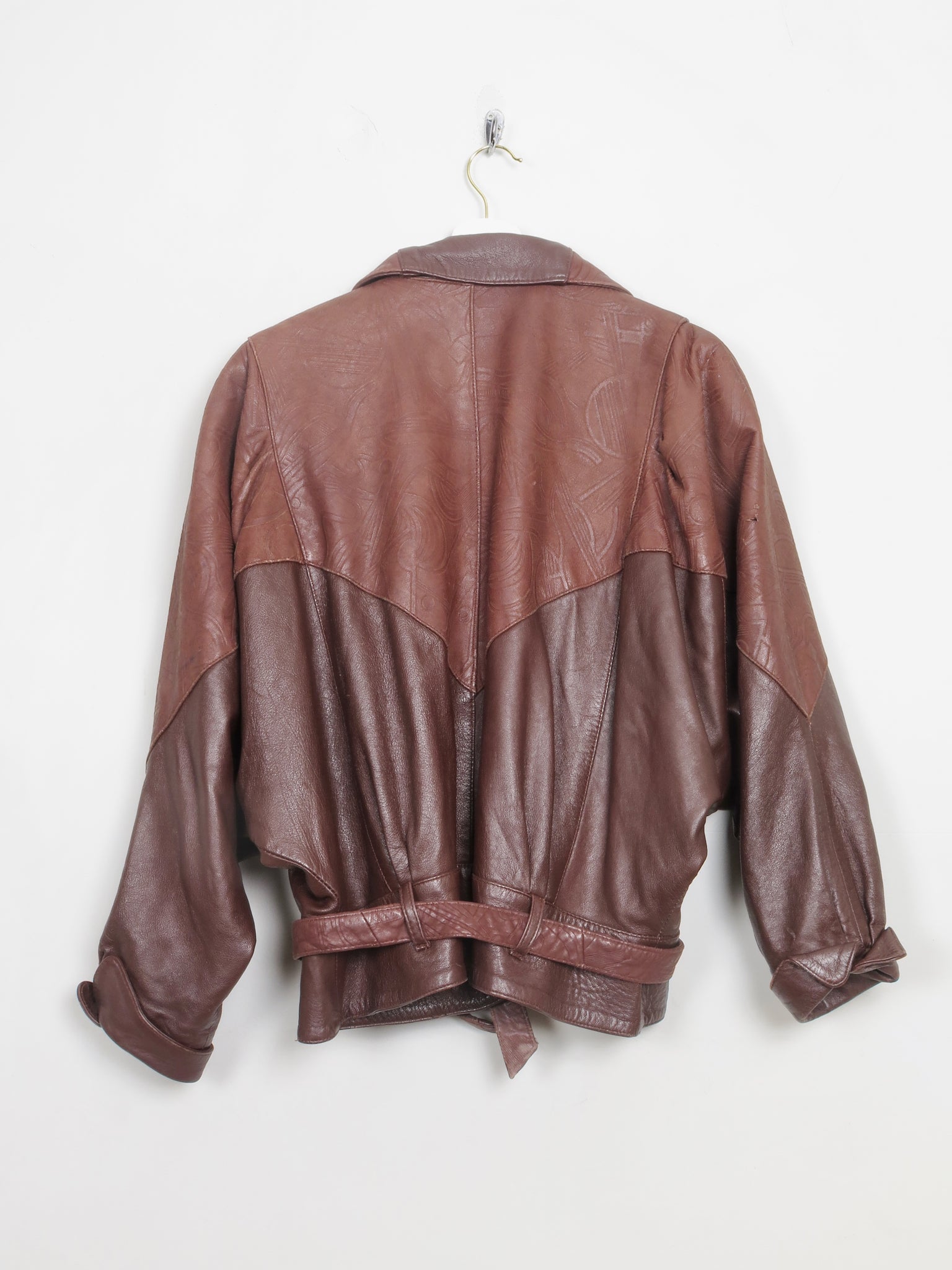 Women's Vintage Brown Leather 80s Jacket S/M