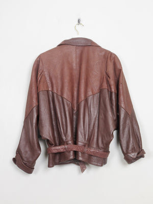 Women's Vintage Brown Leather 80s Jacket S/M