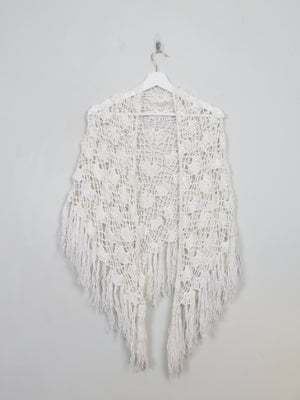 Vintage Cream Crochet Shawl