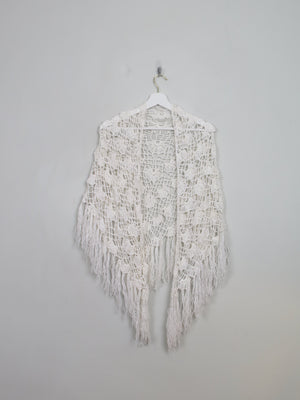 Vintage Cream Crochet Shawl