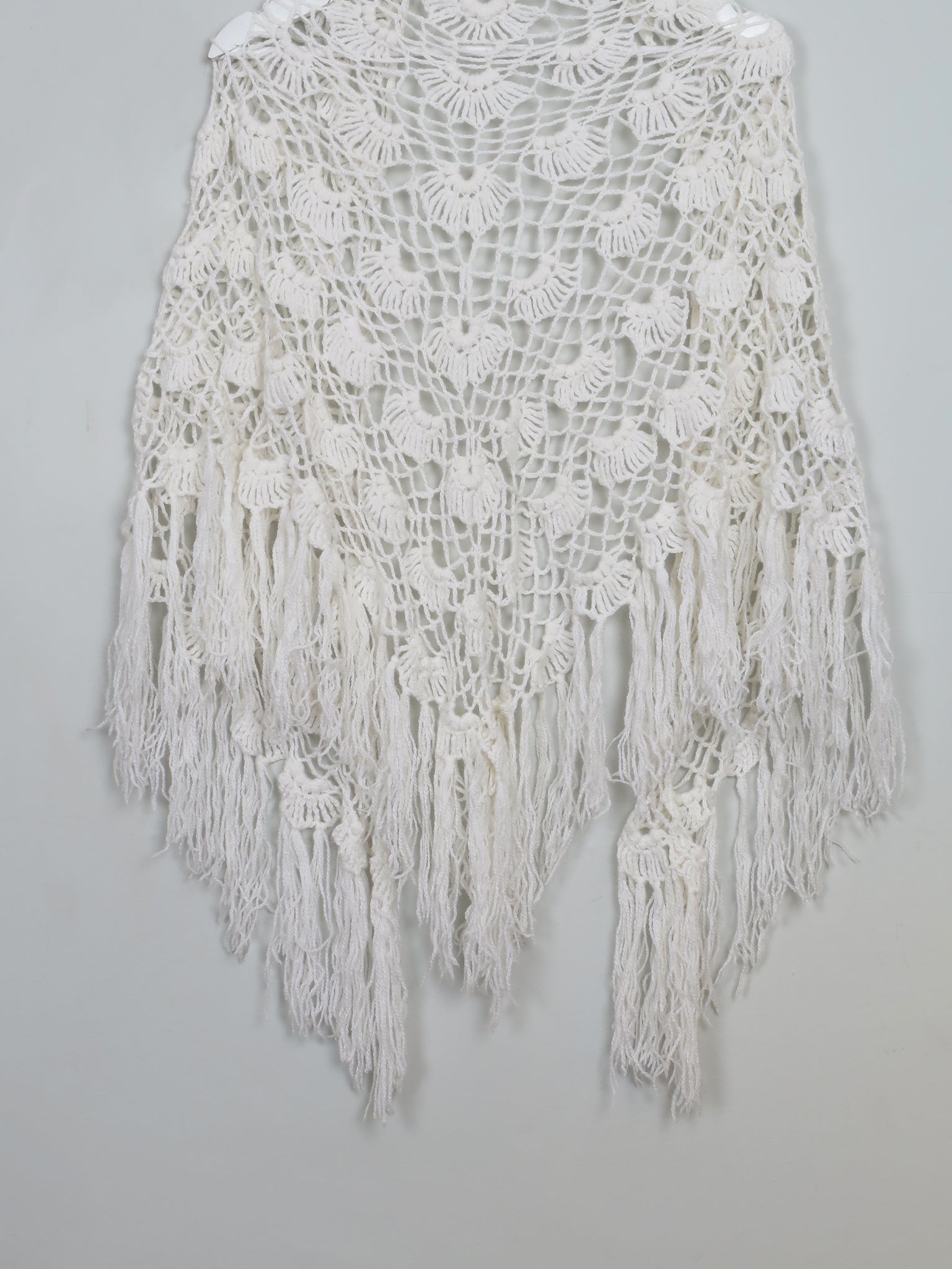 Vintage Cream Crochet Shawl
