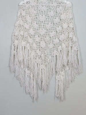 Vintage Cream Crochet Shawl
