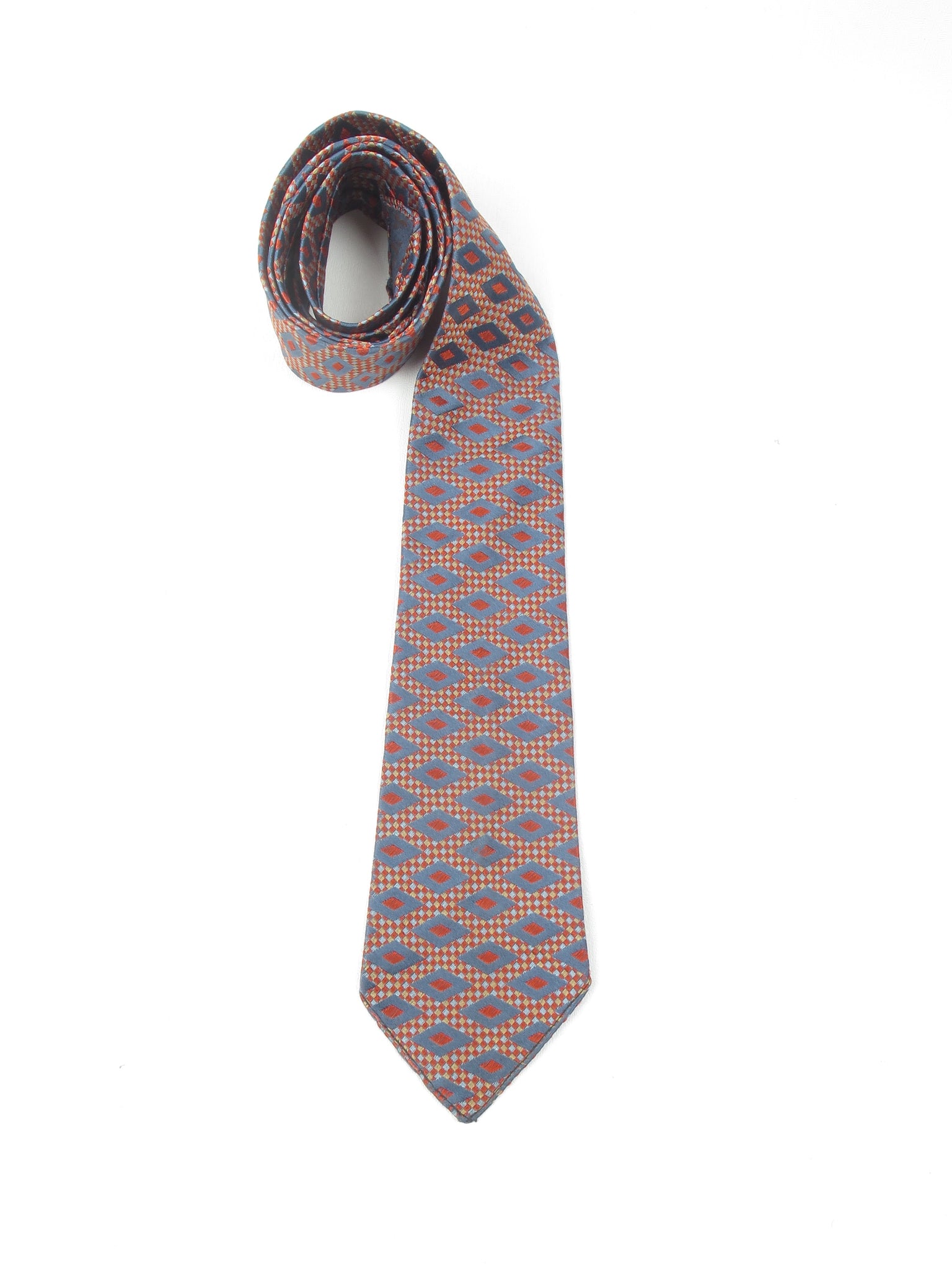 Vintage Blue & Pink Brocade Tie
