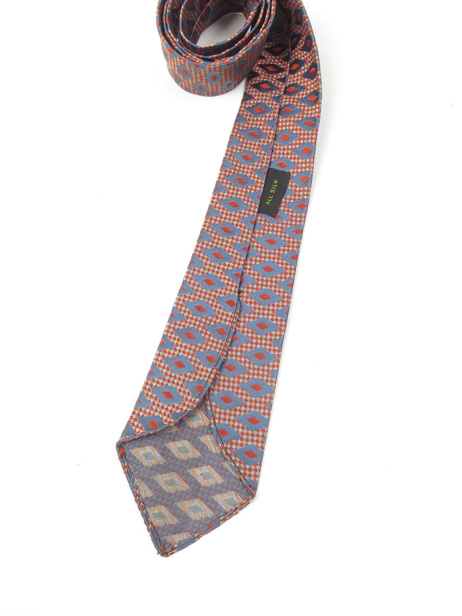 Vintage Blue & Pink Brocade Tie