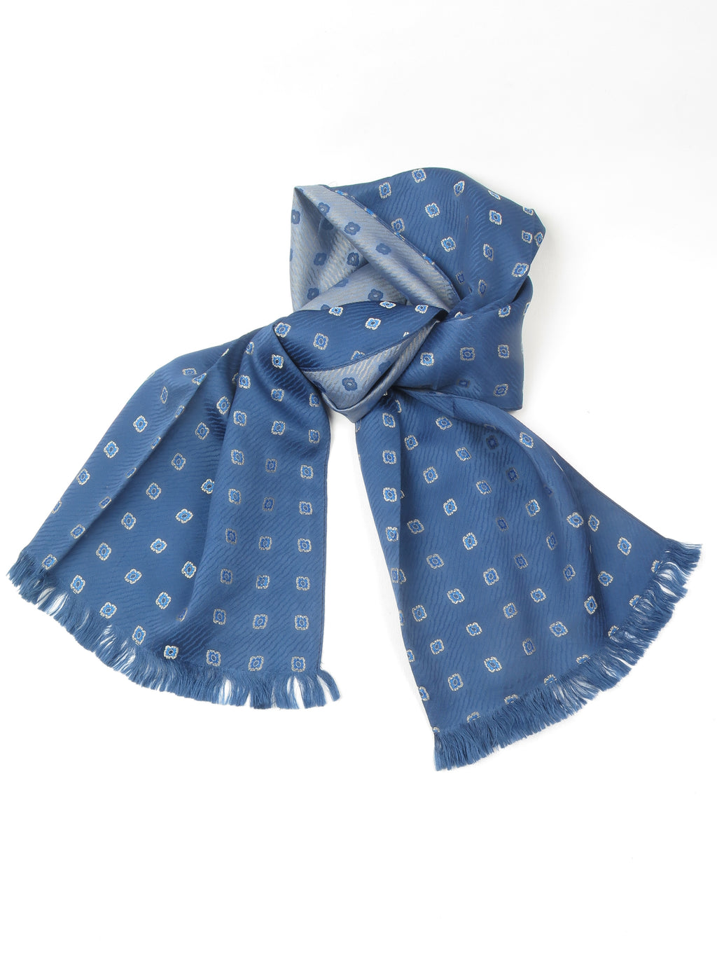 Men's Vintage  Blue Silk Scarf