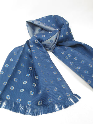 Men's Vintage  Blue Silk Scarf