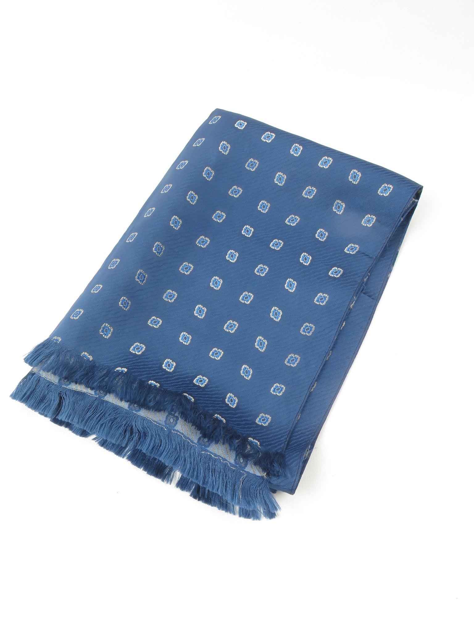 Men's Vintage  Blue Silk Scarf