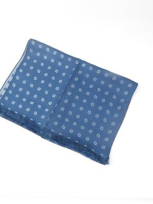Men's Vintage  Blue Silk Scarf