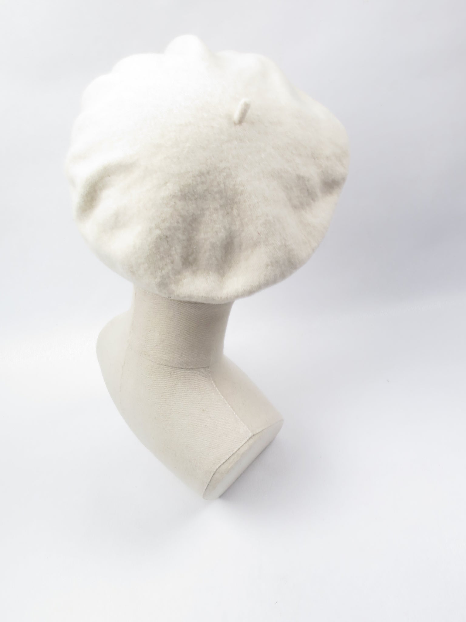 Vintage Wool Cream Beret S