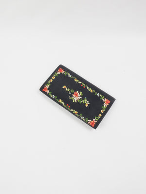 Vintage Black Silk Embroidered Clutch Bag